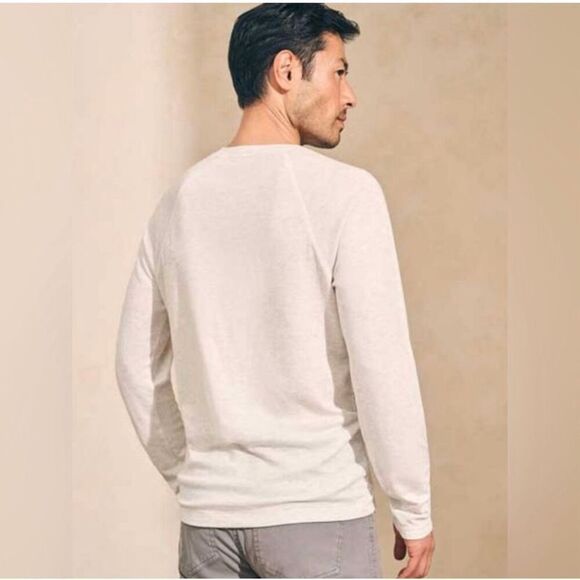 Faherty Men's White Henley Shirt 100% Cotton Long Sleeve Soft Knit XL - Picture 2 of 10